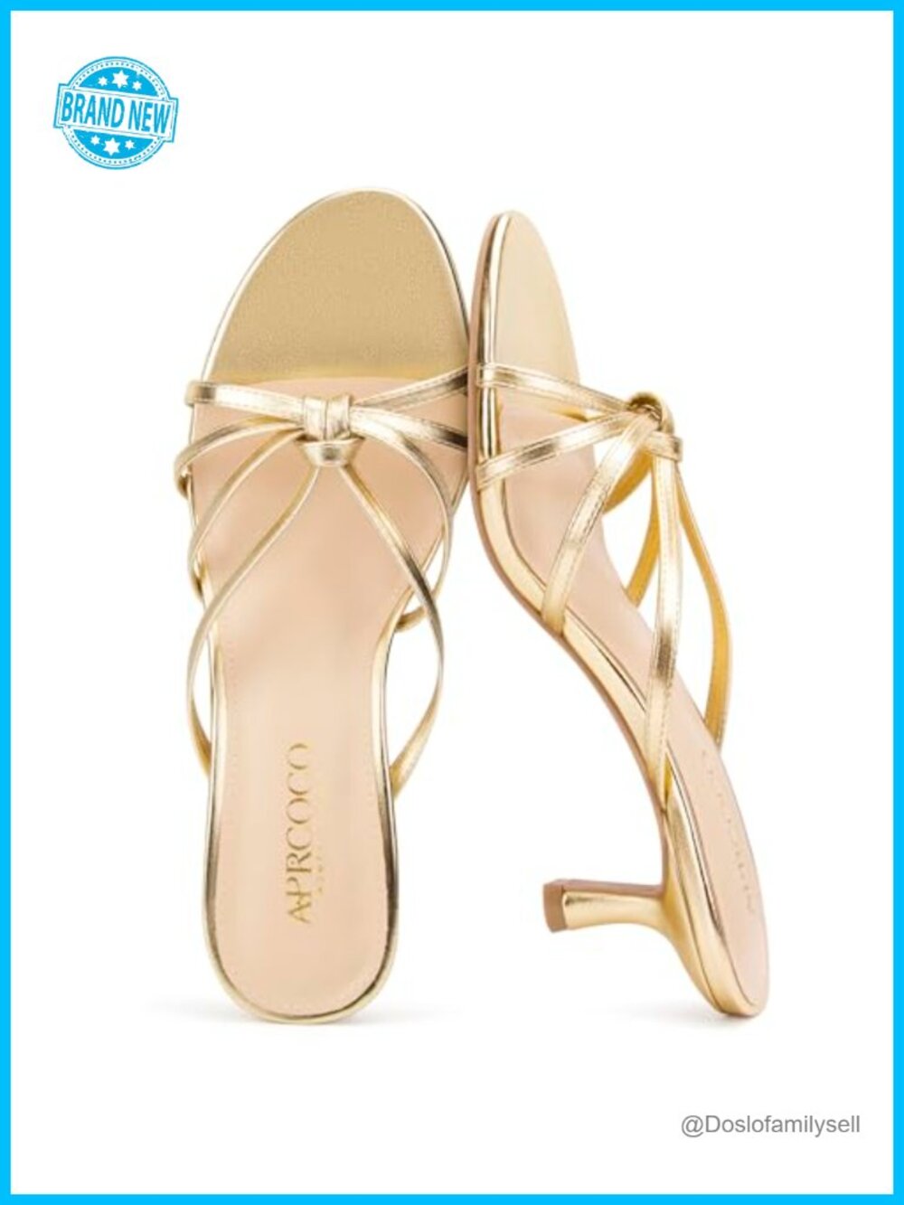 AprCoco Strappy Kitten Heels Knotted Open Toe Slip On Mule Heeled Sandals